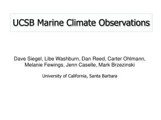 UCSB Marine Climate Observations