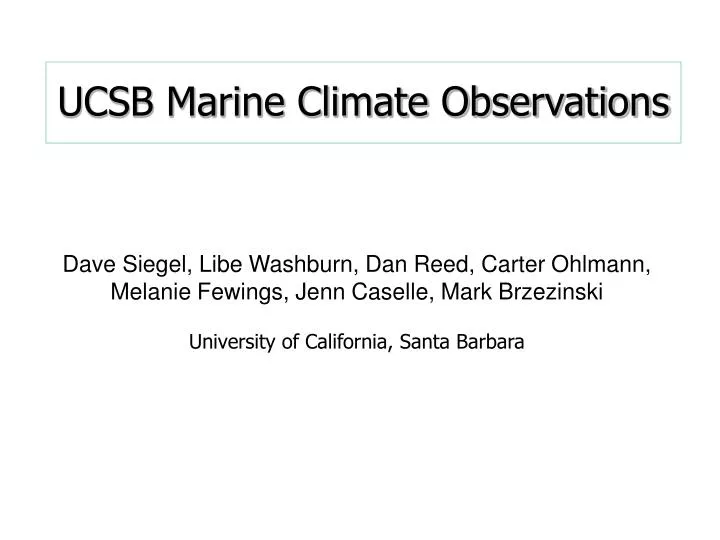 ucsb marine climate observations