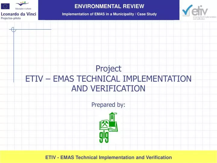 project etiv emas technical implementation and verification prepared by