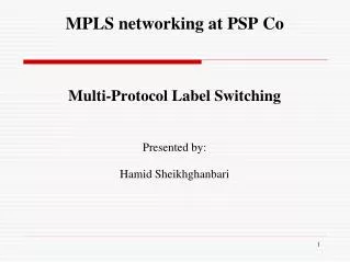 MPLS networking at PSP Co