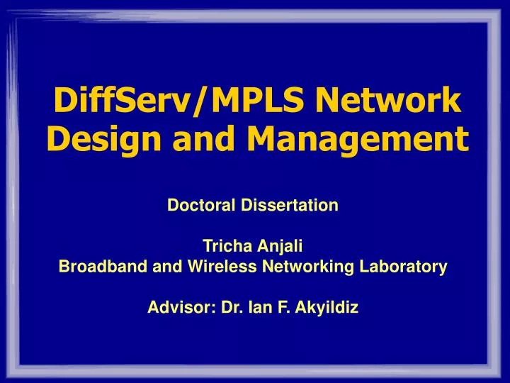 diffserv mpls network design and management