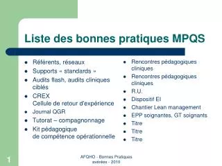 PPT - GUIDE DES BONNES PRATIQUES DE LABORATOIRE AU MAROC PowerPoint ...