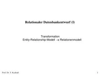 relationaler datenbankentwurf i
