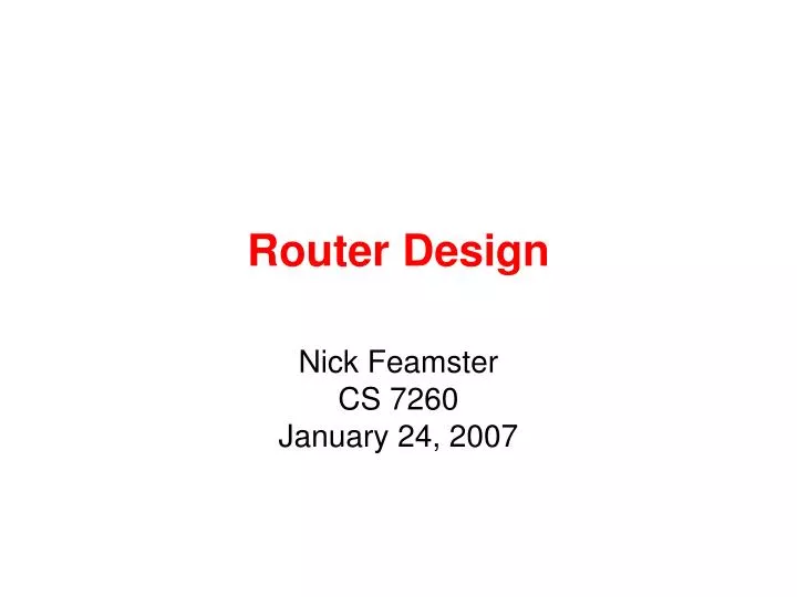 router design