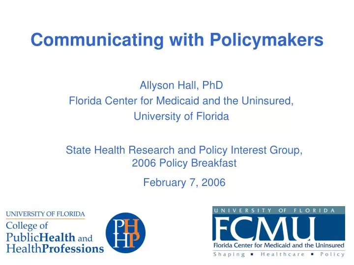 communicating with policymakers