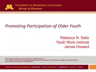 Promoting Participation of Older Youth