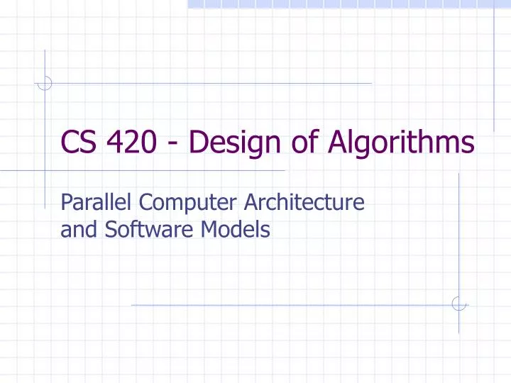 cs 420 design of algorithms