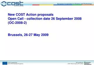 COST Action TD 0902 - Submerged Prehistoric Archaeology and Landscapes of the Continental Shelf