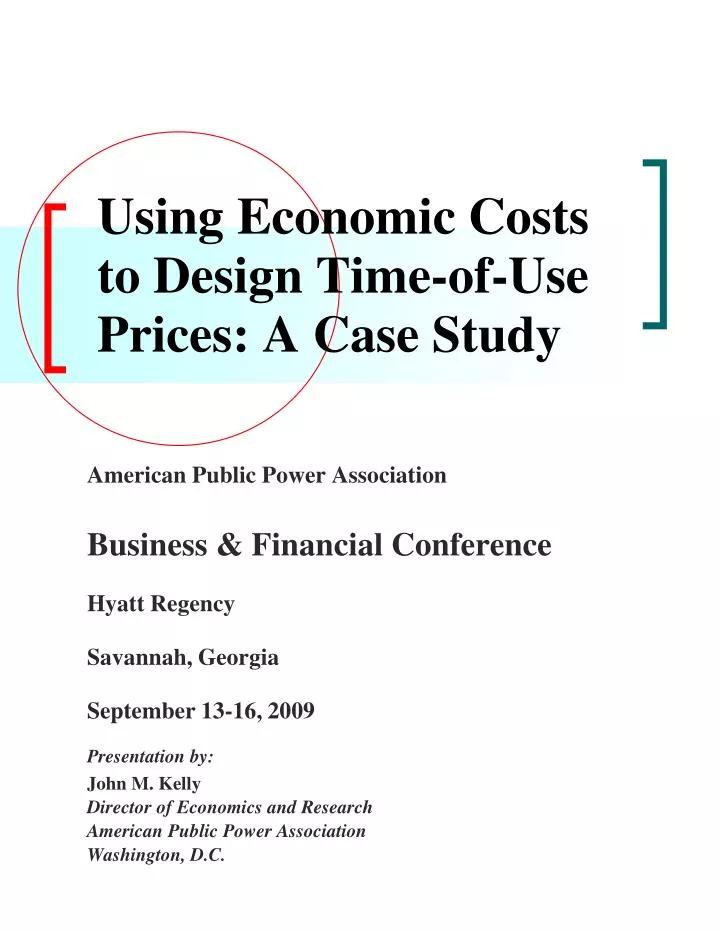 using economic costs to design time of use prices a case study