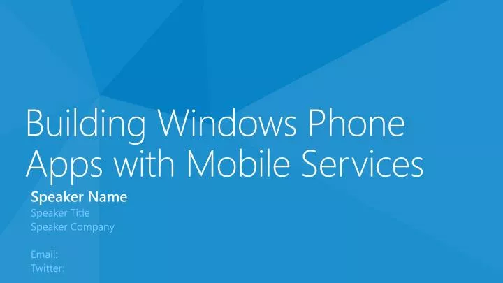 building windows phone apps with mobile services