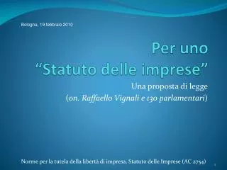 per uno statuto delle imprese