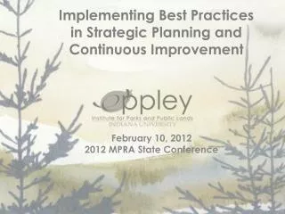 Implementing Best Practices in Strategic Planning and Continuous Improvement