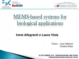 mems based systems for biological applications