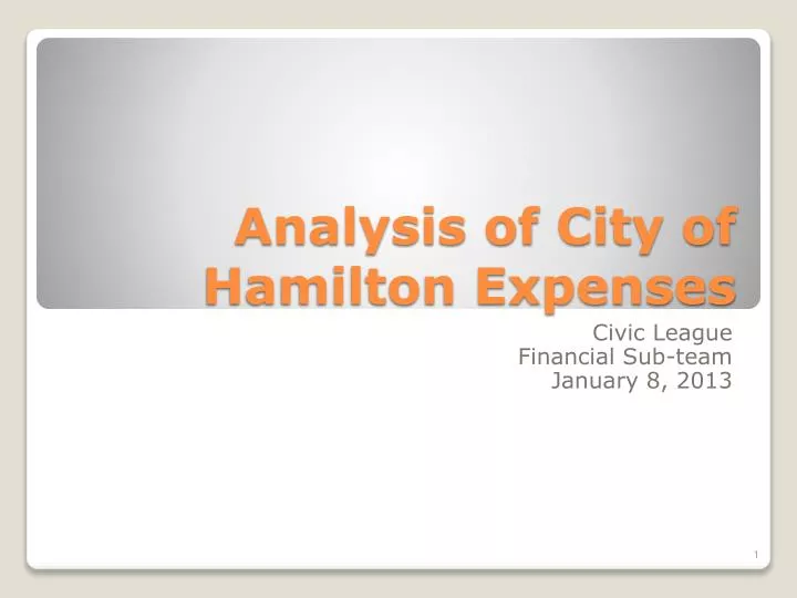 analysis of city of hamilton expenses