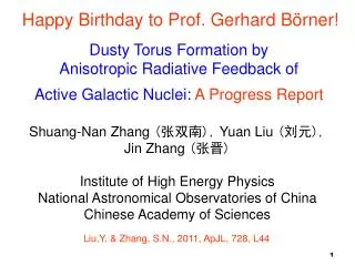 Shuang-Nan Zhang ( ??? ), Yuan Liu ( ?? ), Jin Zhang ( ?? ) Institute of High Energy Physics