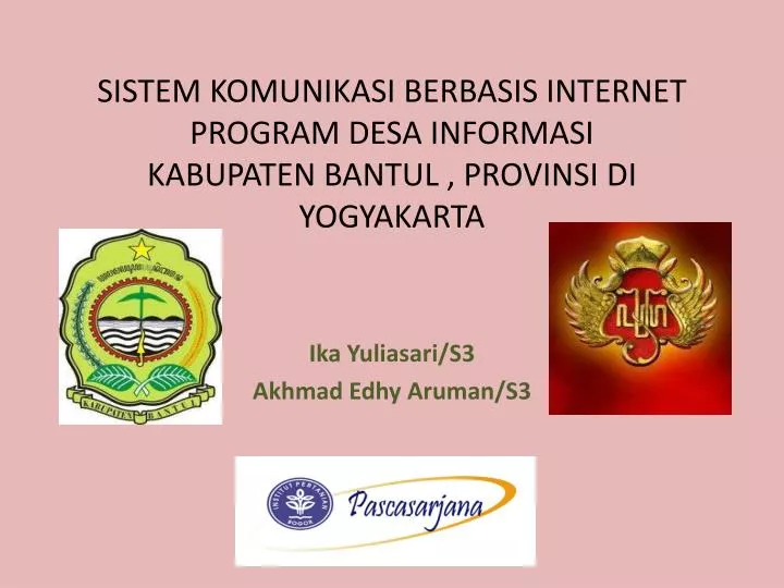 sistem komunikasi berbasis internet program desa informasi kabupaten bantul provinsi di yogyakarta