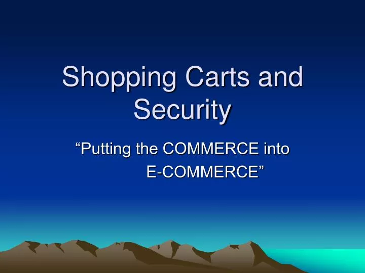 shopping carts and security
