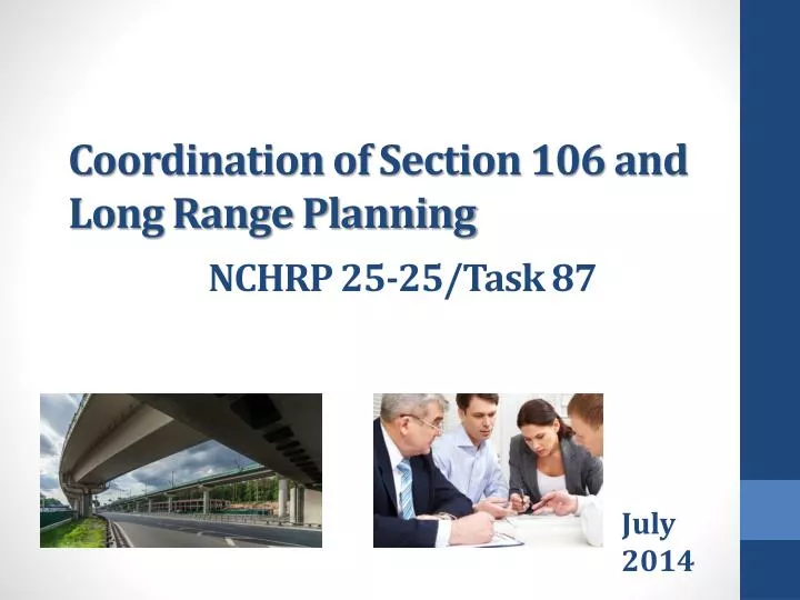 coordination of section 106 and long range planning