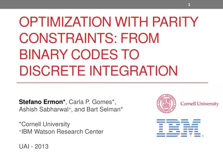 optimization with parity constraints from binary codes to discrete integration