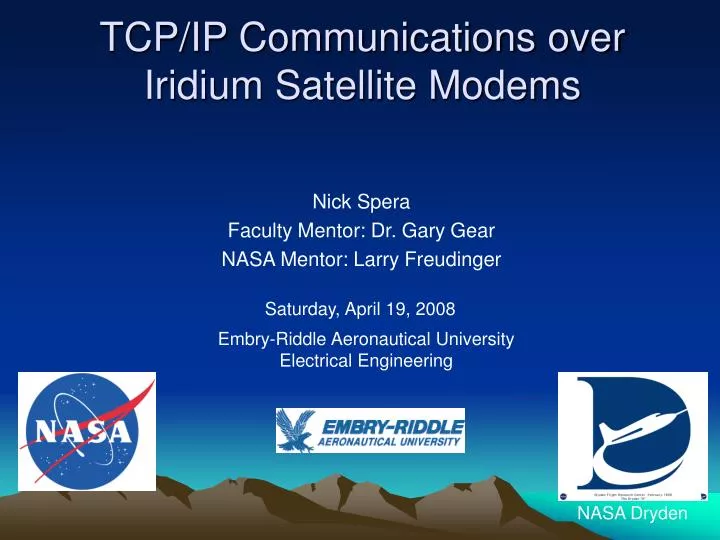 tcp ip communications over iridium satellite modems