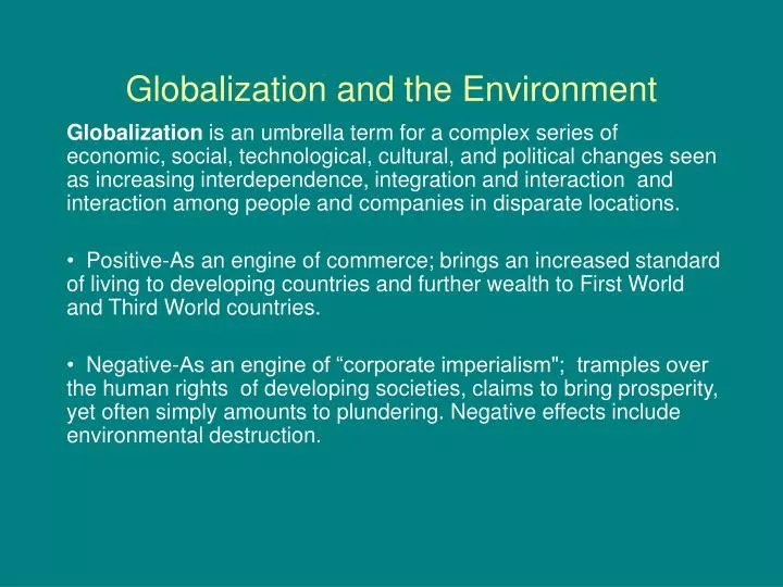 globalization and the environment