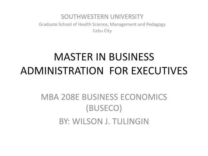 master in business administration for executives
