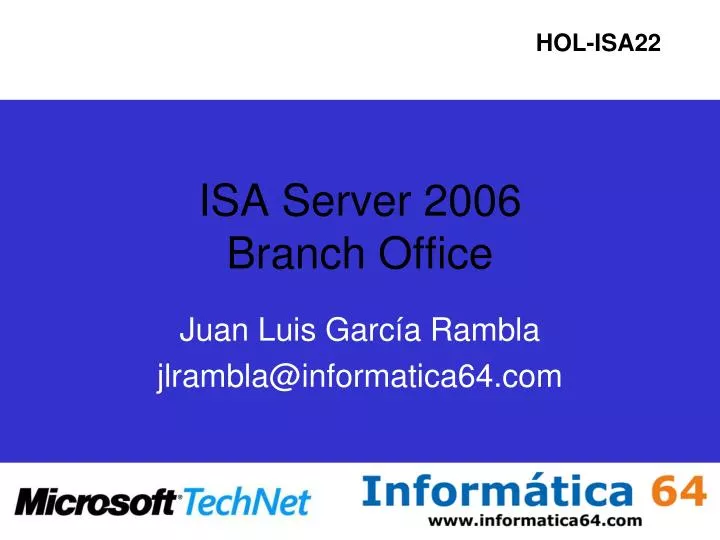 isa server 2006 branch office