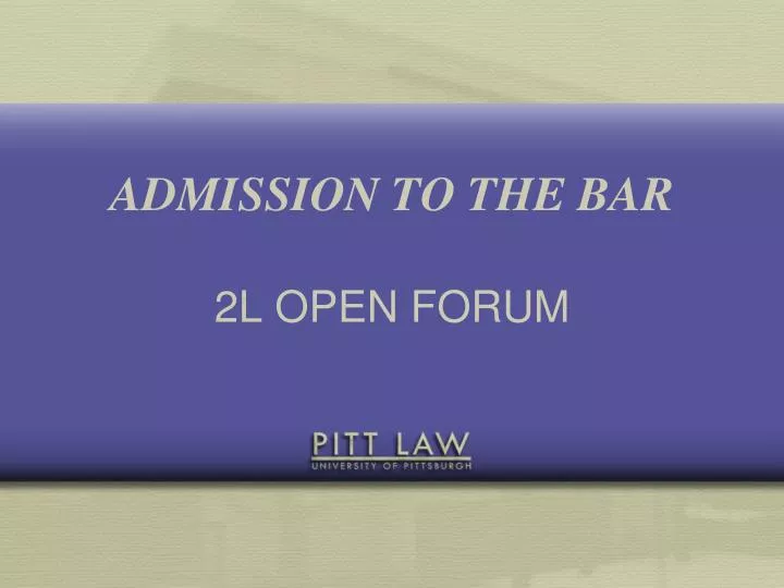 admission to the bar