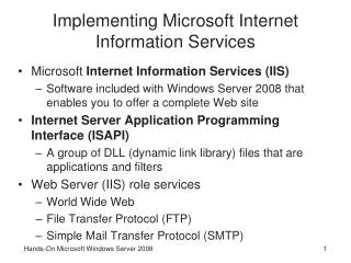 implementing microsoft internet information services