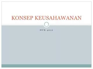 konsep keusahawanan