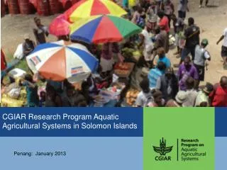CGIAR Research Program Aquatic Agricultural Systems in Solomon Islands