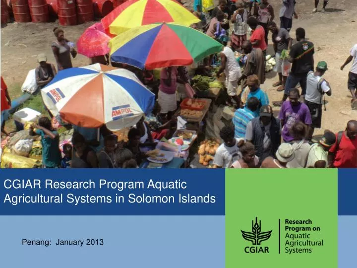 cgiar research program aquatic agricultural systems in solomon islands
