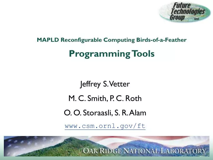 mapld reconfigurable computing birds of a feather programming tools