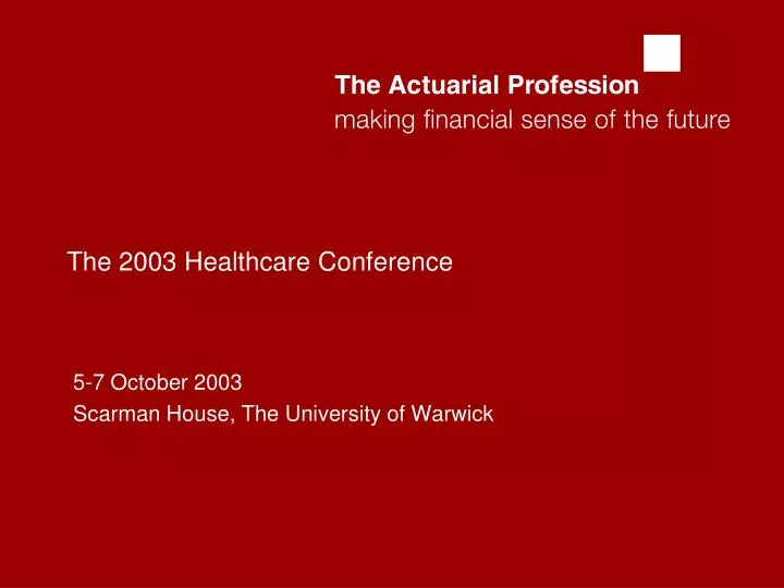 the 2003 healthcare conference