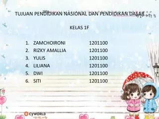 tujuan pendidikan nasional dan pendidikan dasar