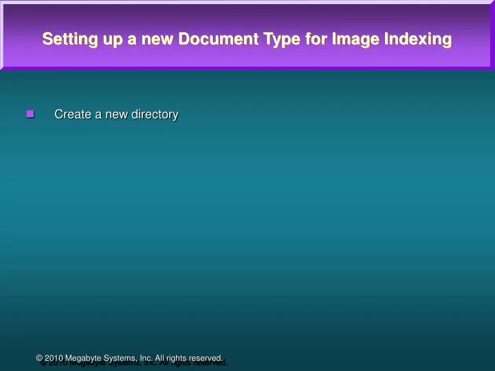setting up a new document type for image indexing