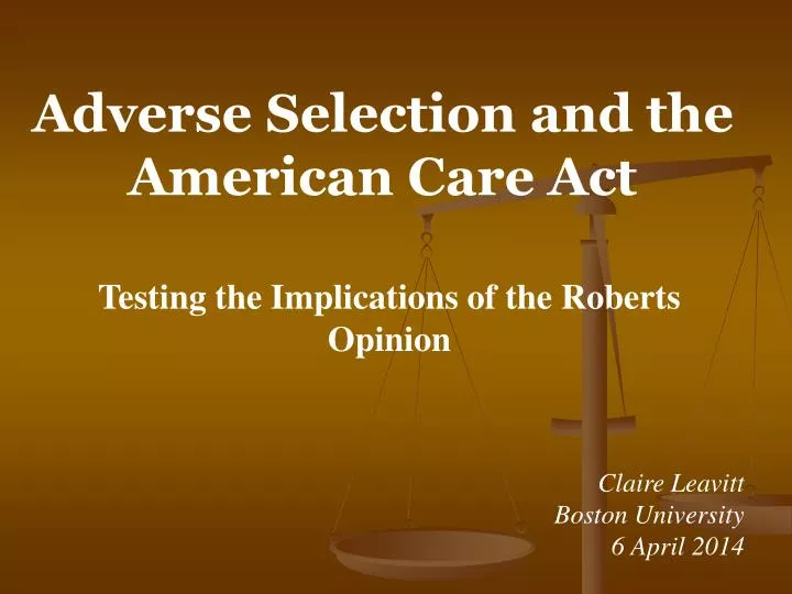 adverse selection and the american care act