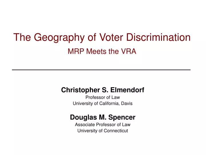 the geography of voter discrimination mrp meets the vra
