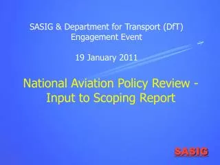 National Aviation Policy Review - Input to Scoping Report