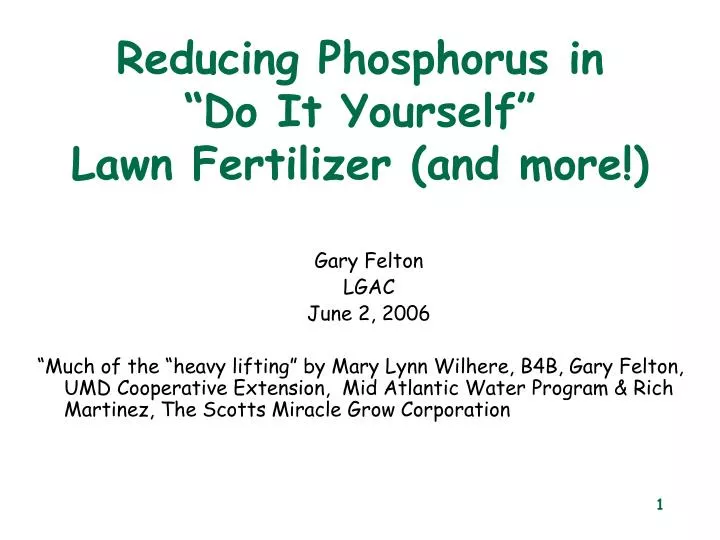 reducing phosphorus in do it yourself lawn fertilizer and more