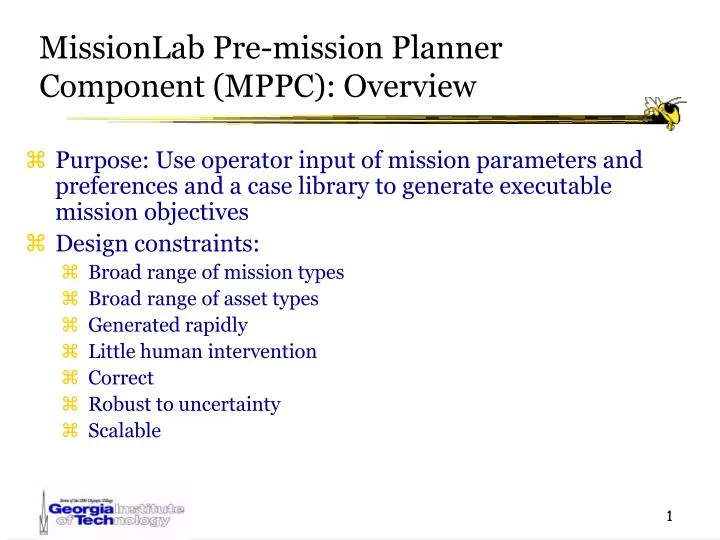 missionlab pre mission planner component mppc overview