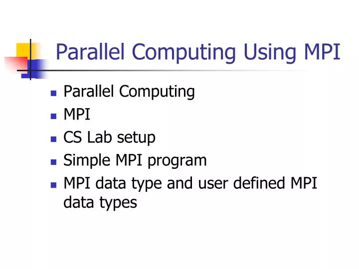 parallel computing using mpi