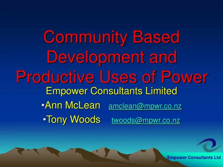 community based development and productive uses of power