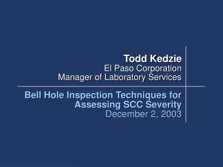 todd kedzie el paso corporation manager of laboratory services