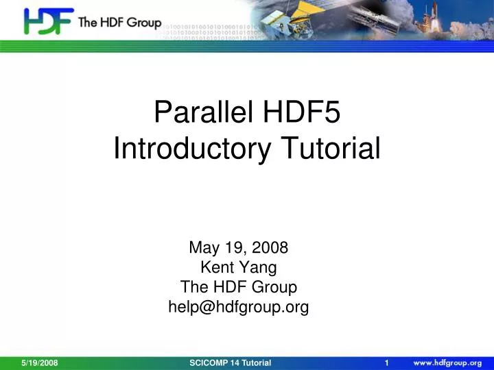 parallel hdf5 introductory tutorial