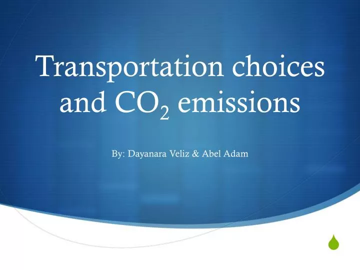 transportation choices and co 2 emissions