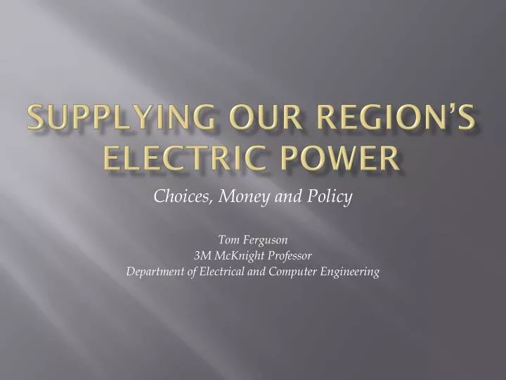 supplying our region s electric power