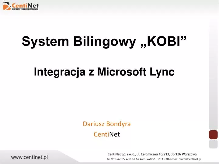 system bilingowy kobi integracja z microsoft lync