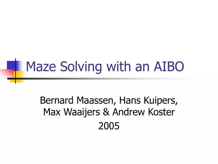 maze solving with an aibo