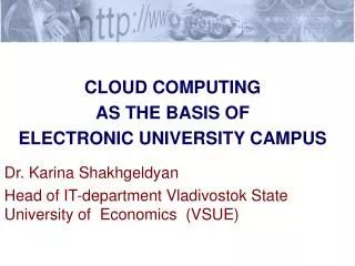 CLOUD COMPUTING AS THE BASIS OF ELECTRONIC UNIVERSITY CAMPUS